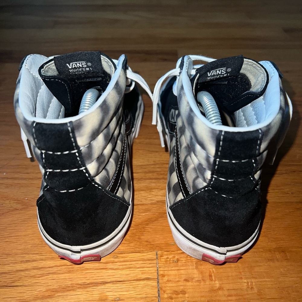Vans Sk8-Hi Blur Checkerboard Black/White High Top Sneakers Mens Sz 8/ Wmns 9.5 - Picture 5 of 11